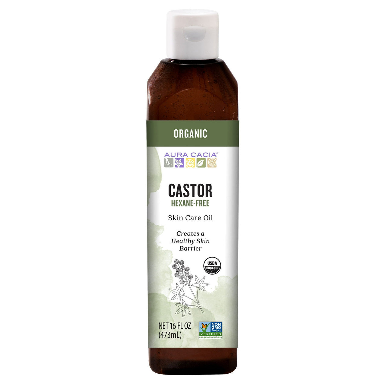 Aura Cacia Organic Skin Care Castor Oil, 16 oz